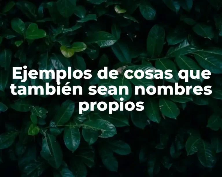 Ejemplos de cosas que también sean nombres propios