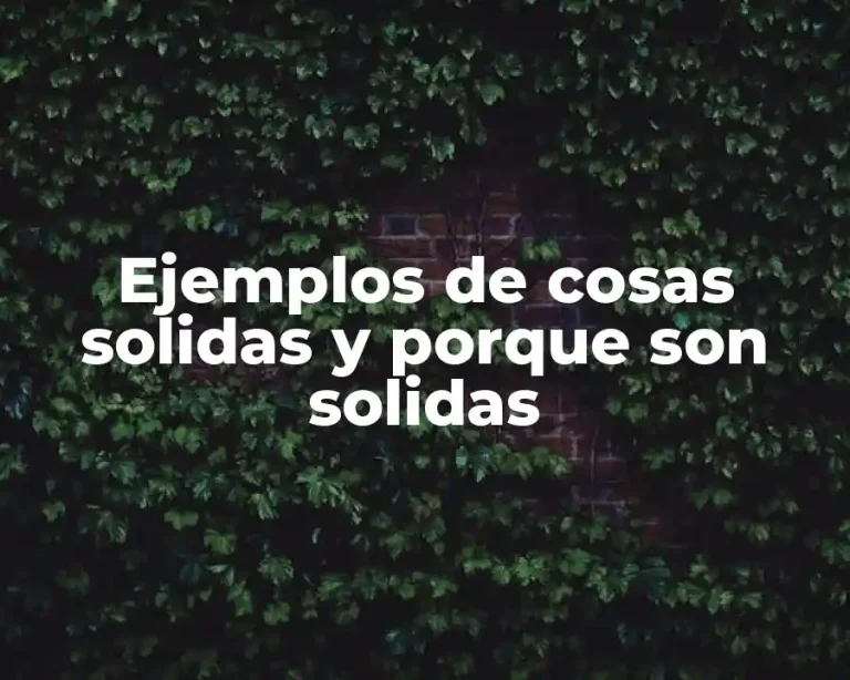 Ejemplos de cosas solidas y porque son solidas