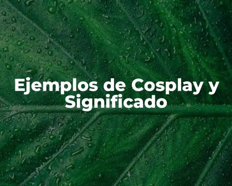 Ejemplos de Cosplay y Significado