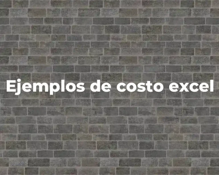 Ejemplos de costo excel