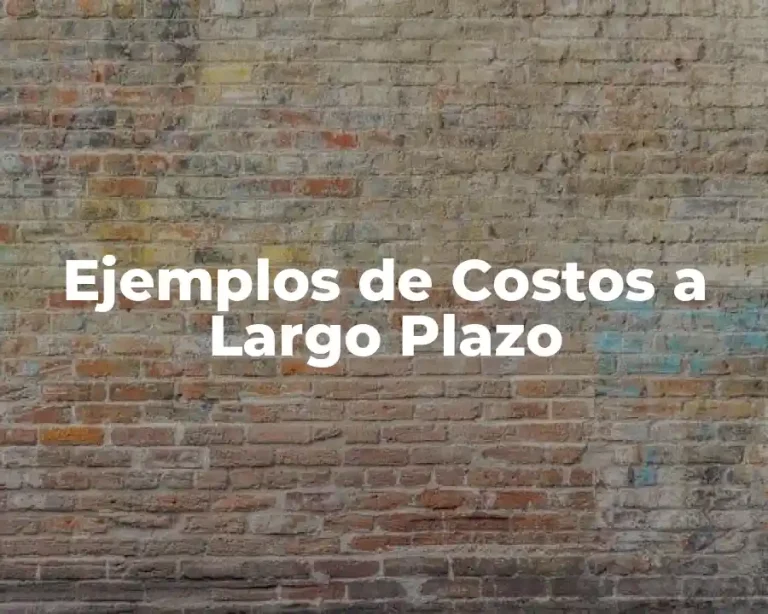 Ejemplos de Costos a Largo Plazo