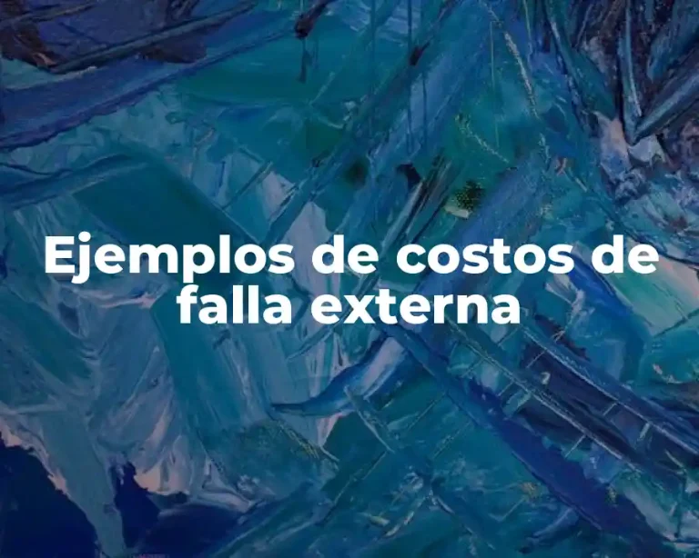 Ejemplos de costos de falla externa