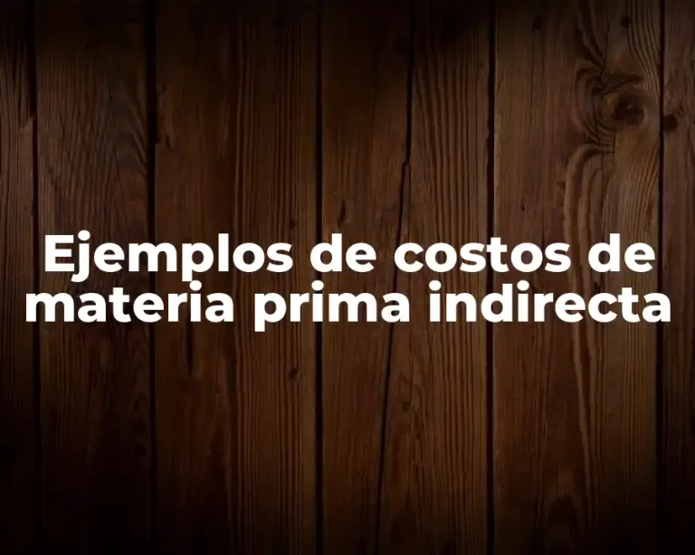 Ejemplos de costos de materia prima indirecta