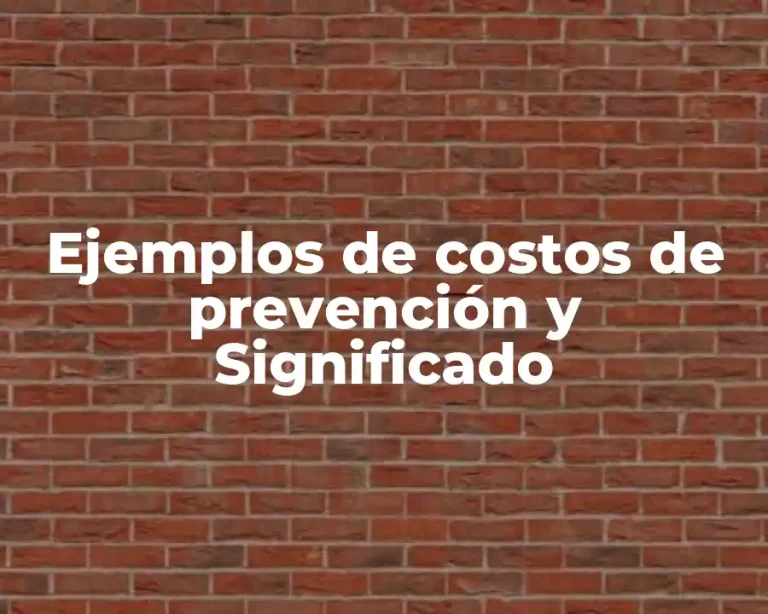 Ejemplos de costos de prevención y Significado