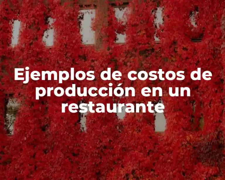 Ejemplos de costos de producción en un restaurante