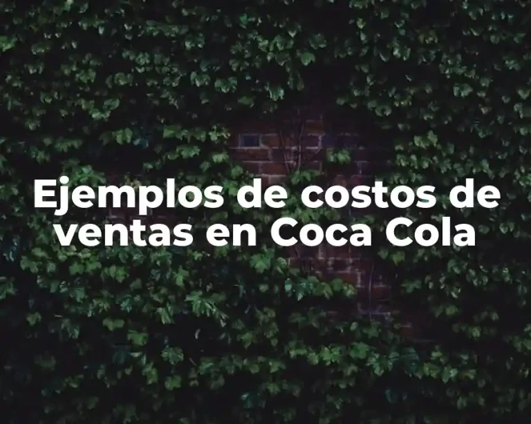 Ejemplos de costos de ventas en Coca Cola