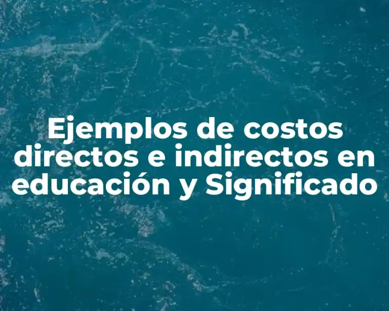 Ejemplos de costos directos e indirectos en educación y Significado