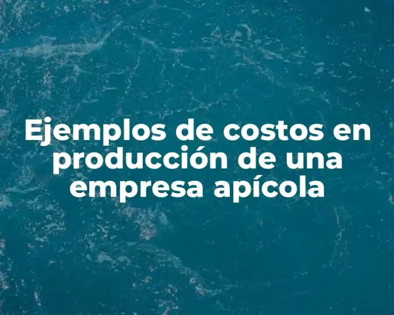 Ejemplos de costos en producción de una empresa apícola