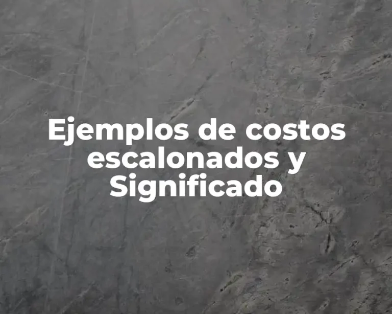 Ejemplos de costos escalonados y Significado