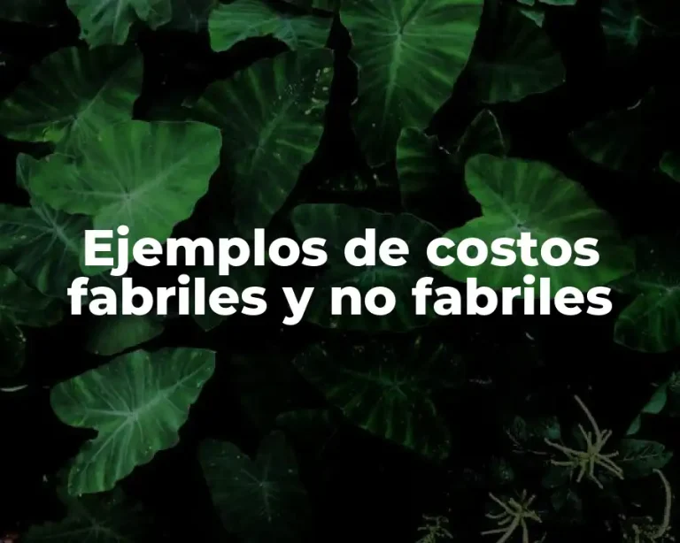 Ejemplos de costos fabriles y no fabriles