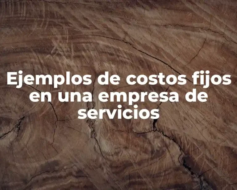 Ejemplos de costos fijos en una empresa de servicios