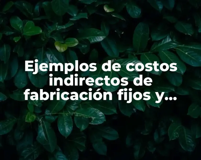 Ejemplos de costos indirectos de fabricación fijos y variables
