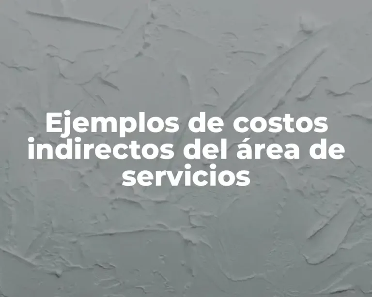 Ejemplos de costos indirectos del área de servicios