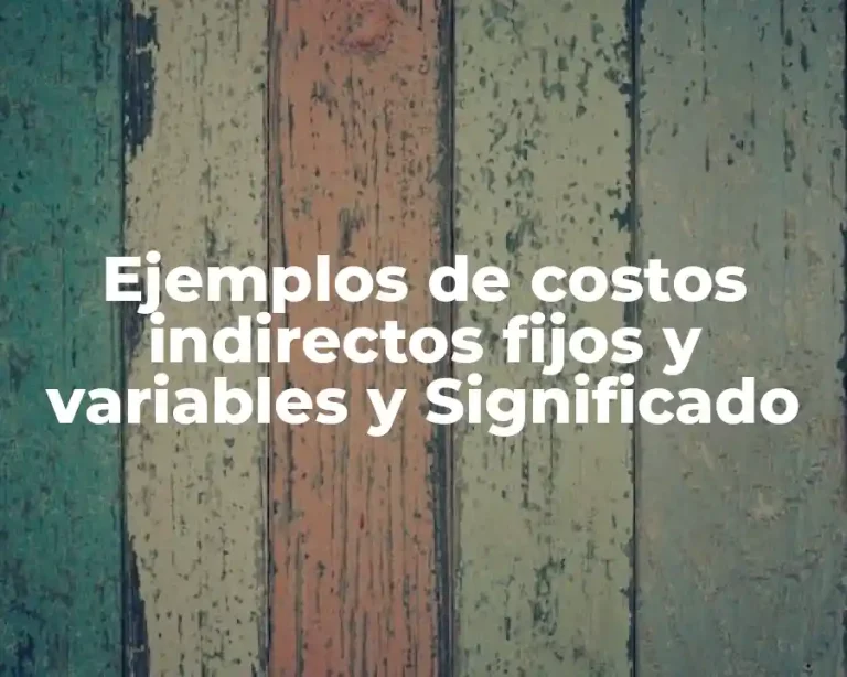Ejemplos de costos indirectos fijos y variables y Significado