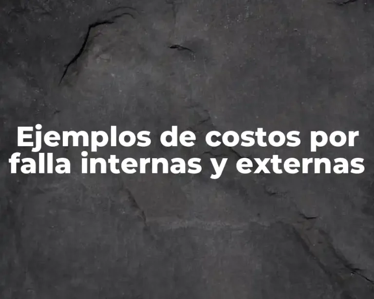 Ejemplos de costos por falla internas y externas