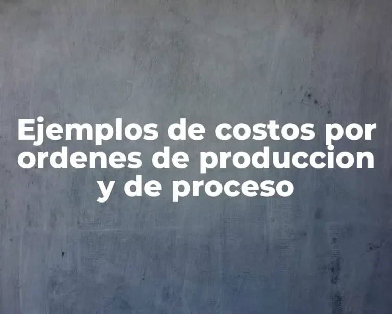 Ejemplos de costos por ordenes de produccion y de proceso