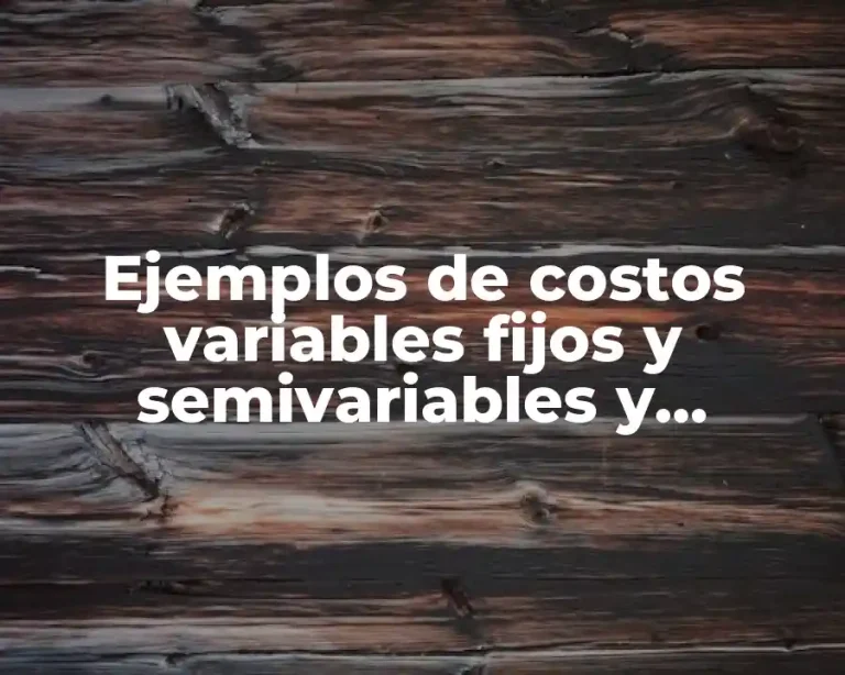 Ejemplos de costos variables fijos y semivariables y Significado