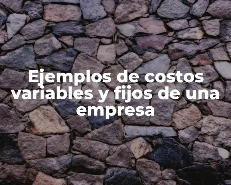 Ejemplos de costos variables y fijos de una empresa