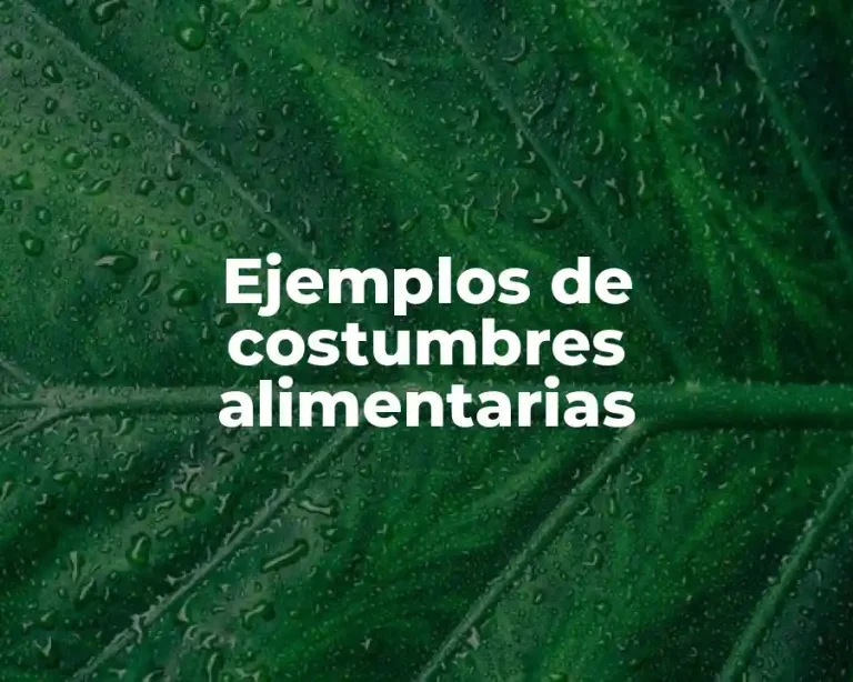Ejemplos de costumbres alimentarias