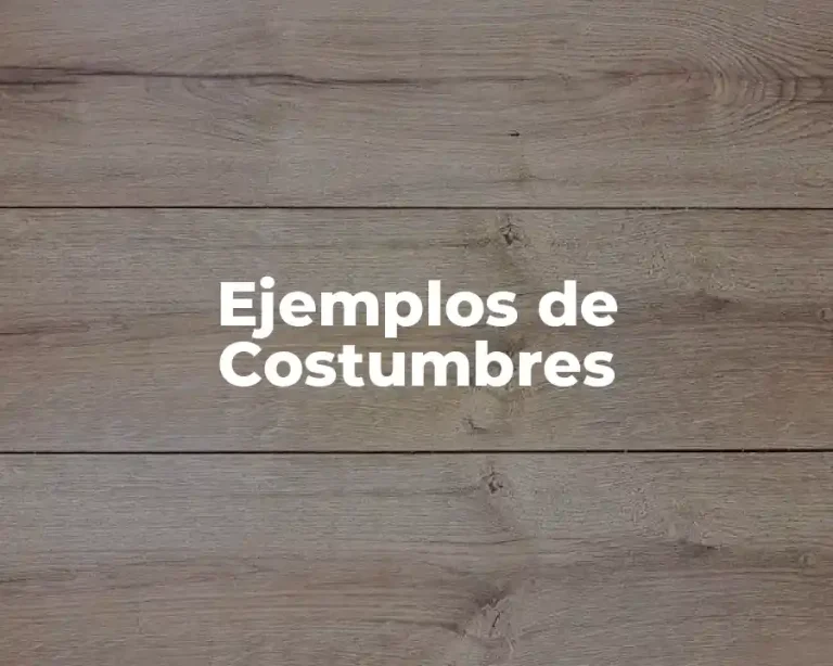 Ejemplos de Costumbres