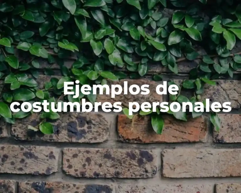 Ejemplos de costumbres personales