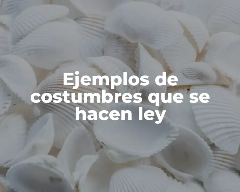 Ejemplos de costumbres que se hacen ley