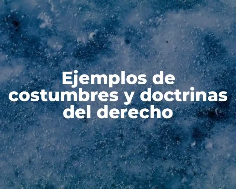 Ejemplos de costumbres y doctrinas del derecho