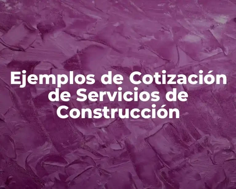 Ejemplos de Cotización de Servicios de Construcción