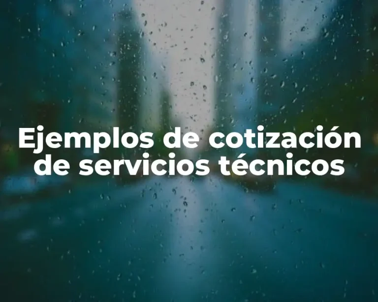 Ejemplos de cotización de servicios técnicos