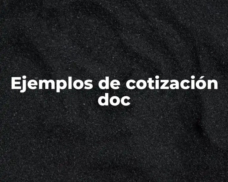 Ejemplos de cotización doc