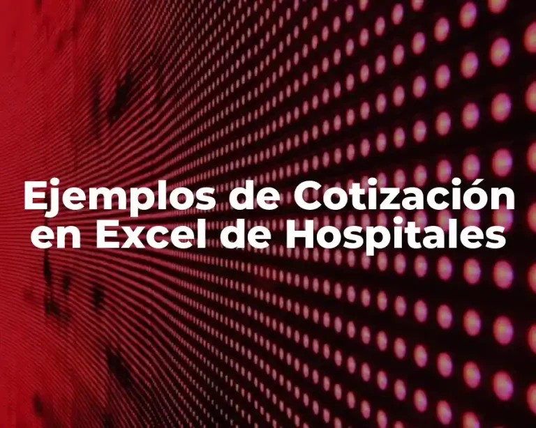 Ejemplos de Cotización en Excel de Hospitales