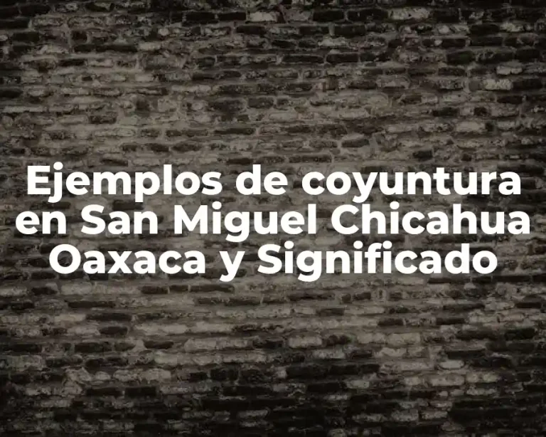 Ejemplos de coyuntura en San Miguel Chicahua Oaxaca y Significado