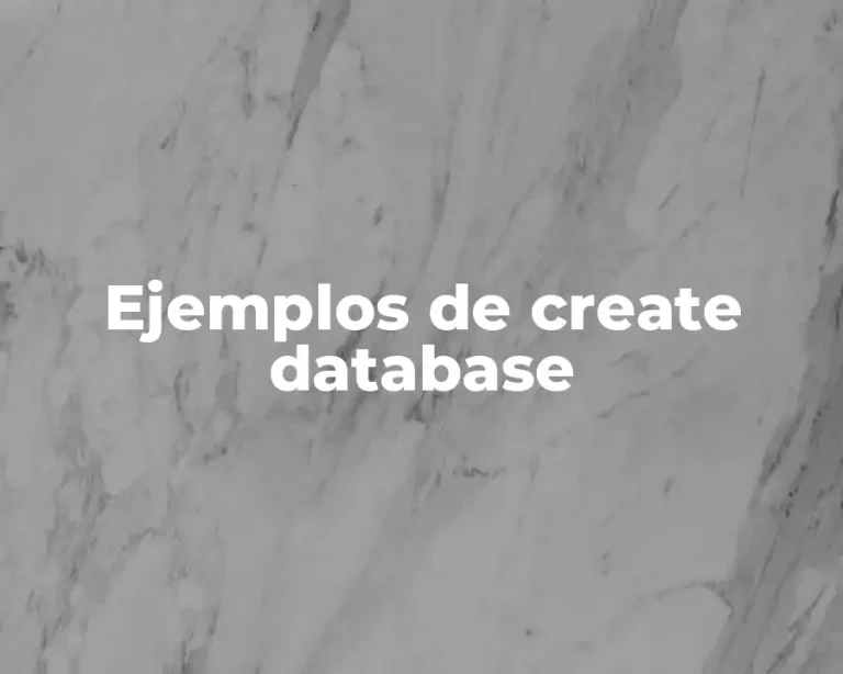Ejemplos de create database
