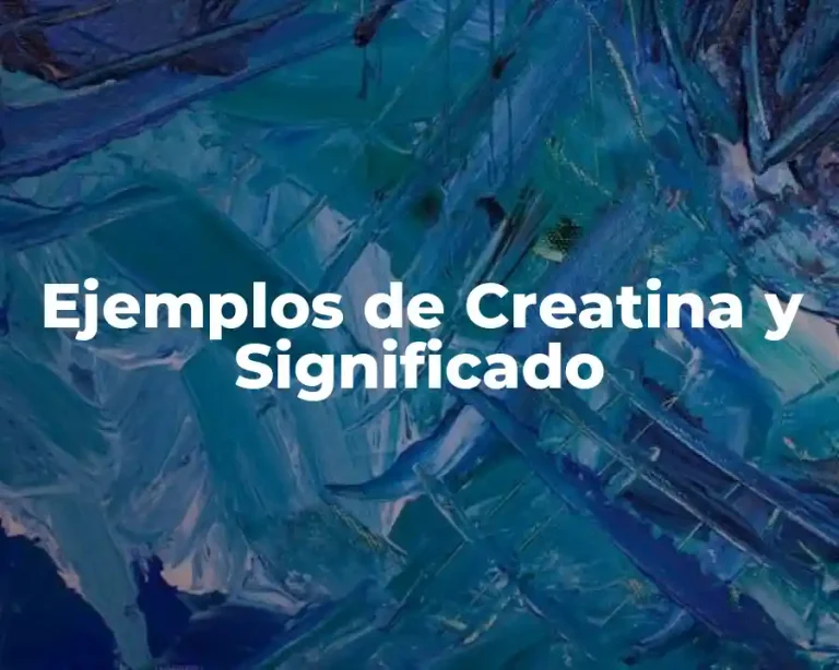 Ejemplos de Creatina y Significado