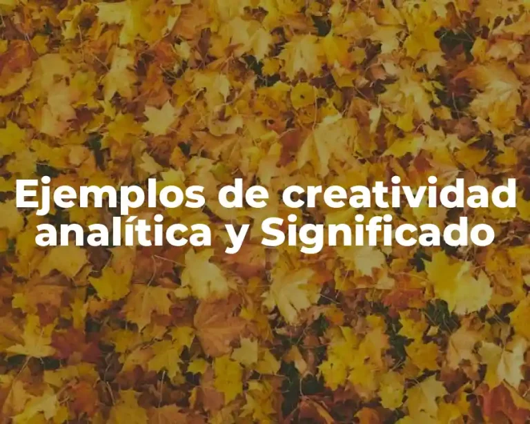Ejemplos de creatividad analítica y Significado