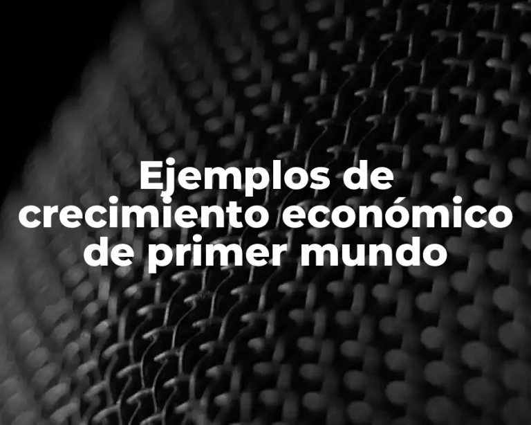 Ejemplos de crecimiento económico de primer mundo