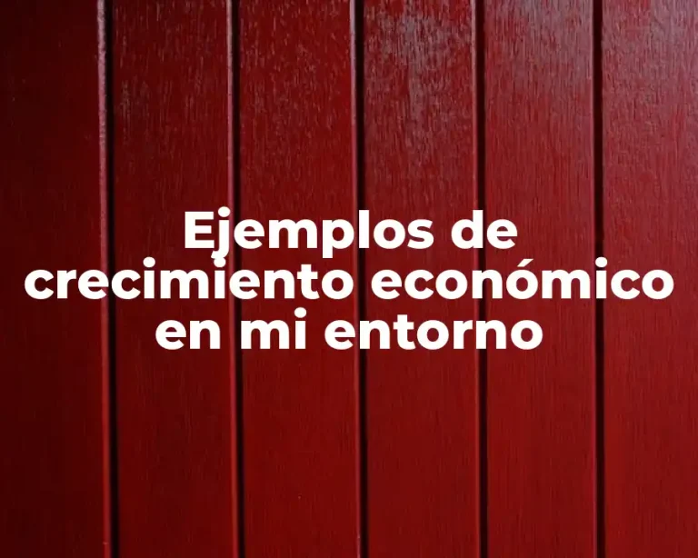 Ejemplos de crecimiento económico en mi entorno