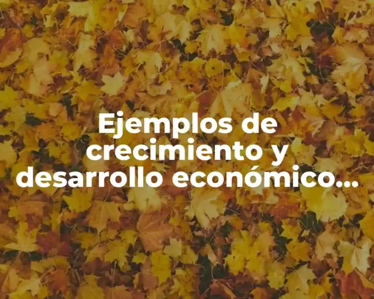 Ejemplos de crecimiento y desarrollo económico en México y Significado