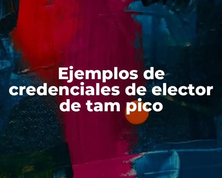 Ejemplos de credenciales de elector de tam pico