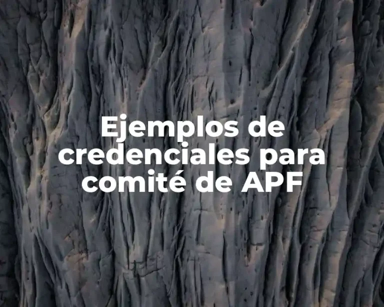 Ejemplos de credenciales para comité de APF
