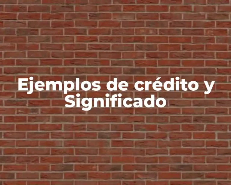Ejemplos de crédito y Significado