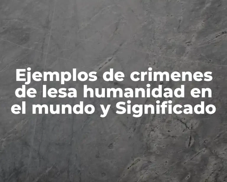 Ejemplos de crimenes de lesa humanidad en el mundo y Significado