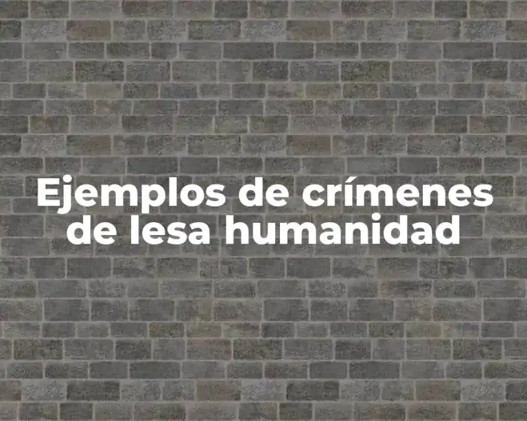 Ejemplos de crímenes de lesa humanidad