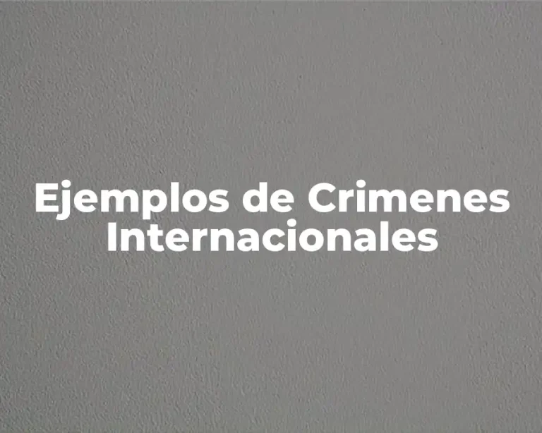 Ejemplos de Crimenes Internacionales