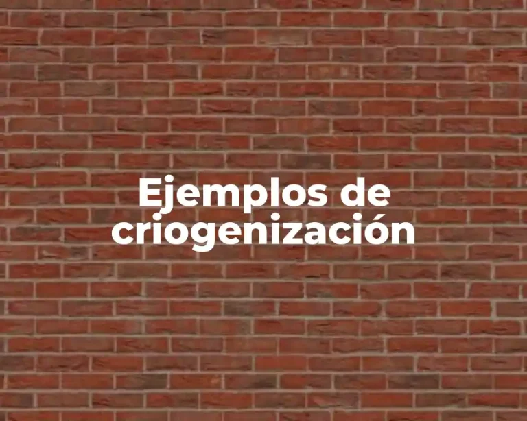 Ejemplos de criogenización