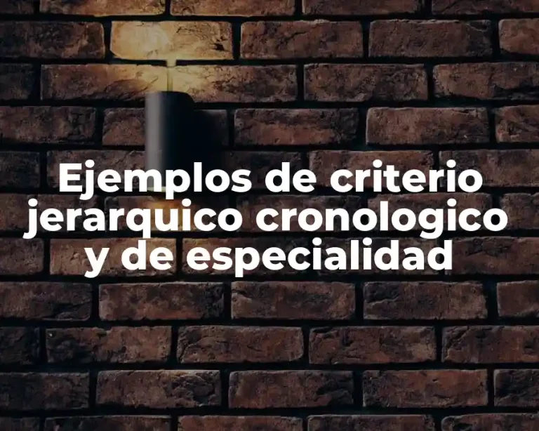 Ejemplos de criterio jerarquico cronologico y de especialidad