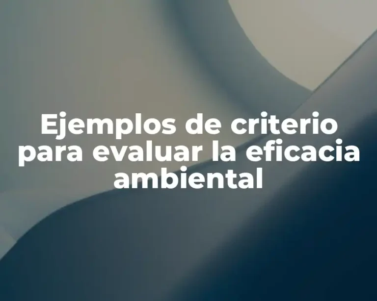 Ejemplos de criterio para evaluar la eficacia ambiental