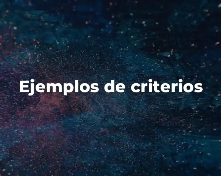 Ejemplos de criterios