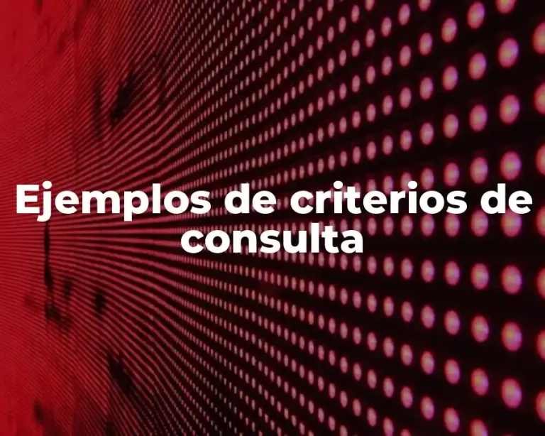 Ejemplos de criterios de consulta