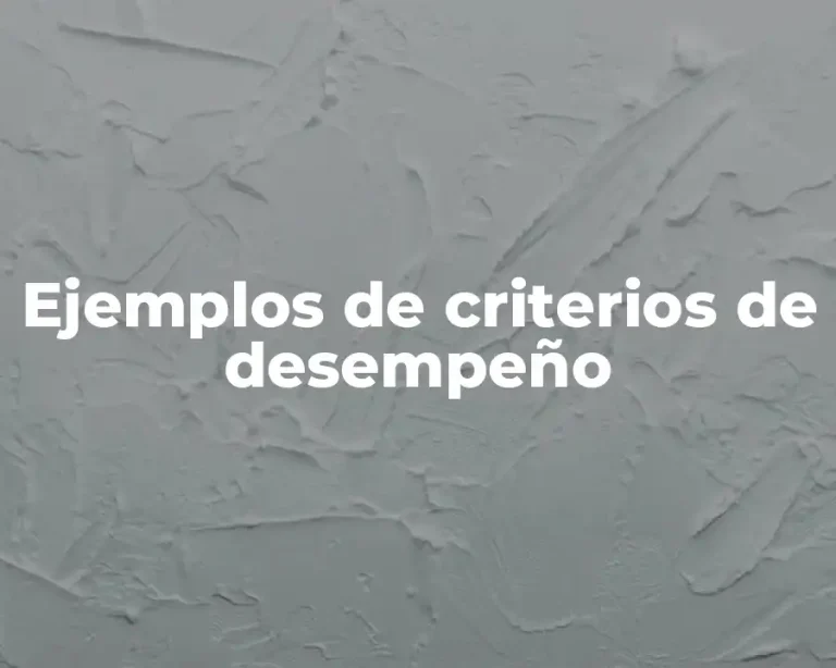 Ejemplos de criterios de desempeño